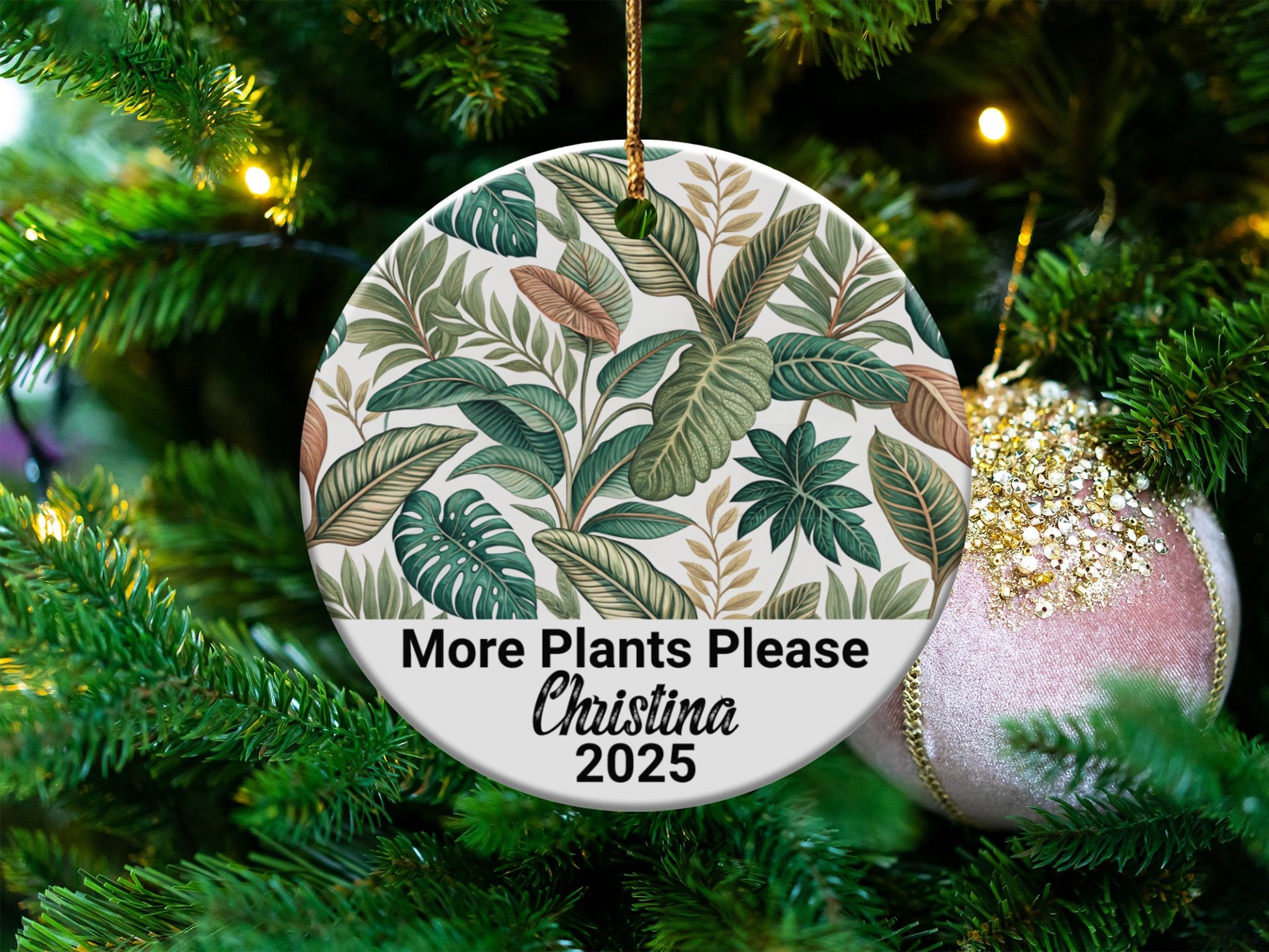 More Plants Please Personalized Holiday Ornament product
