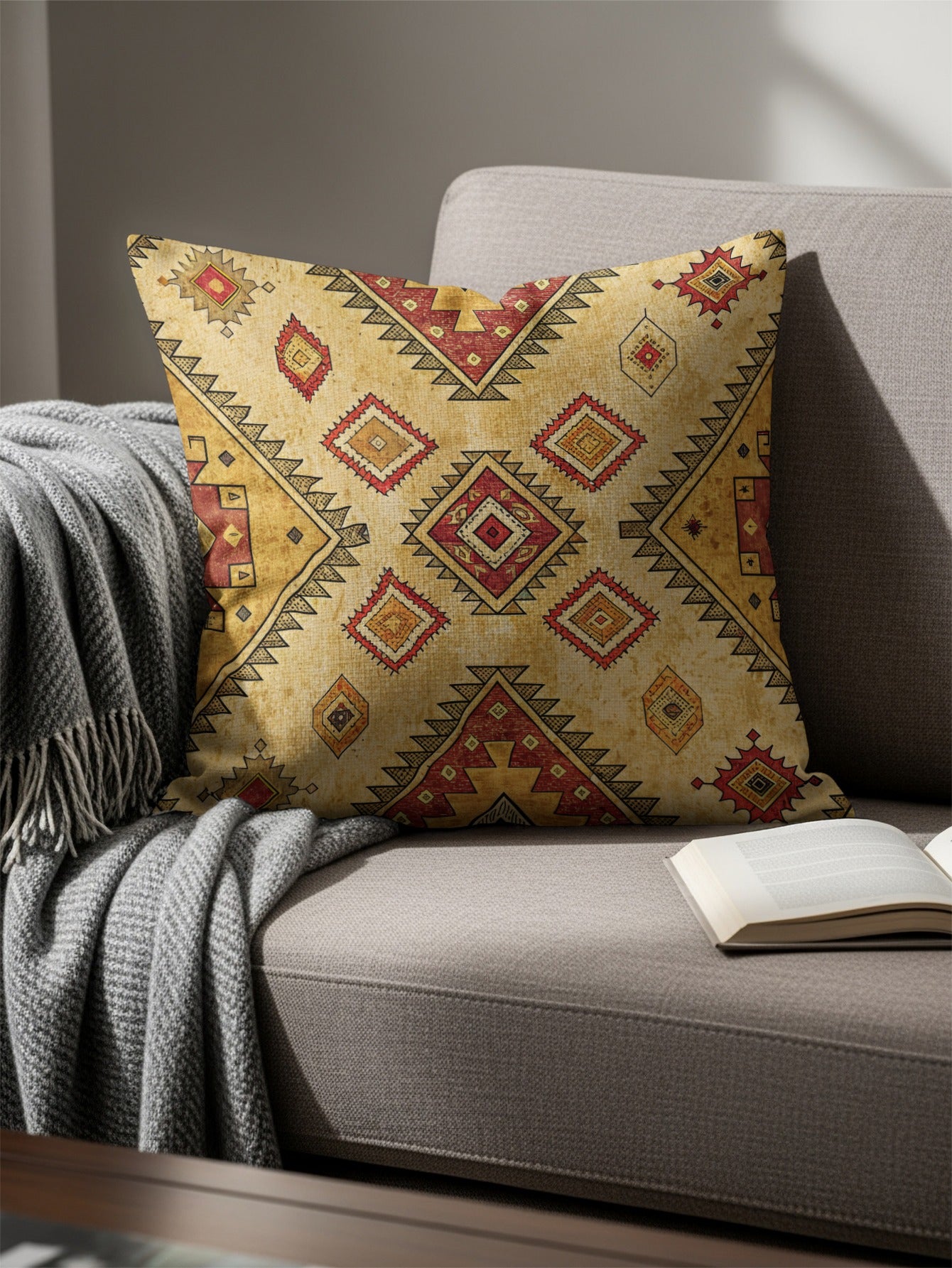 Geometric Tribal Pattern Decorative Throw Pillow