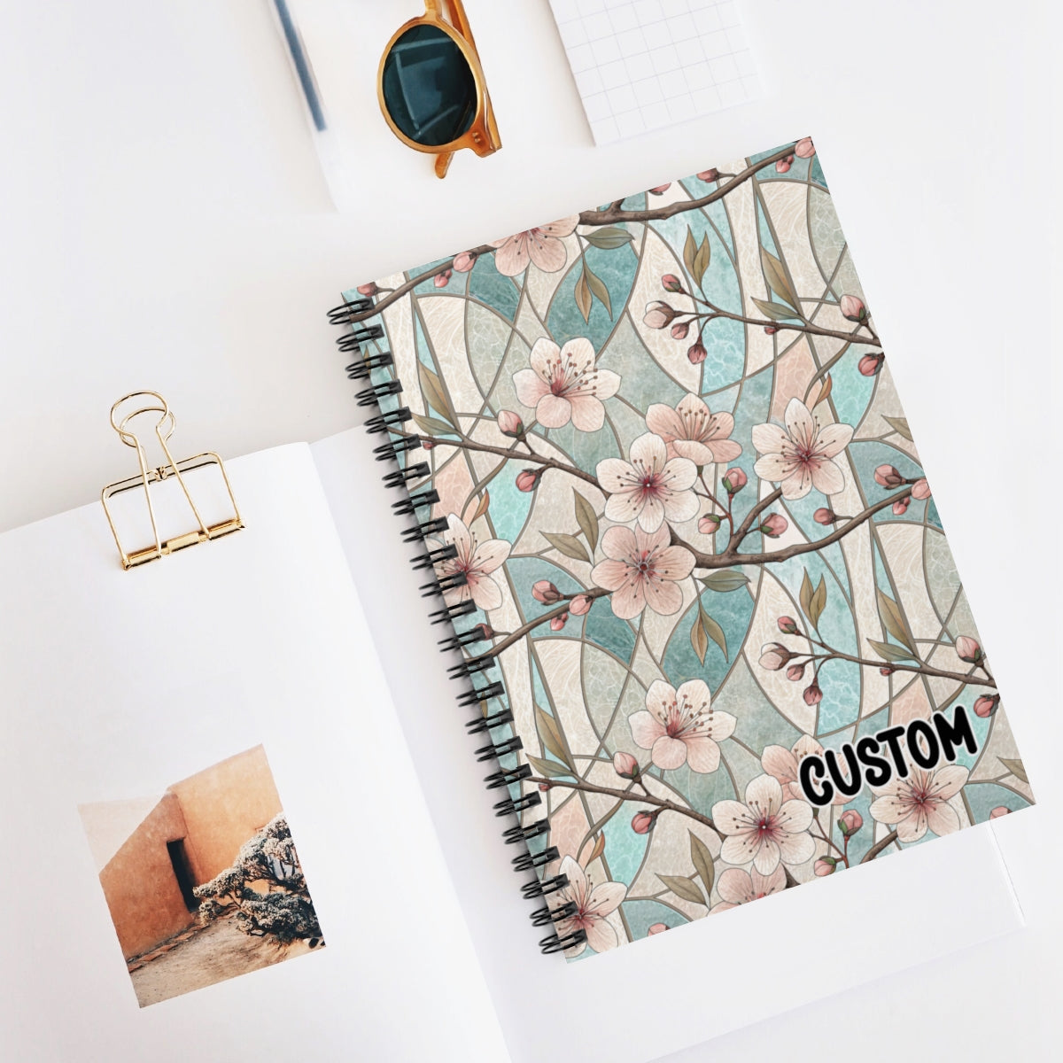 Custom Floral Design Journal Notebook for Personalized Use