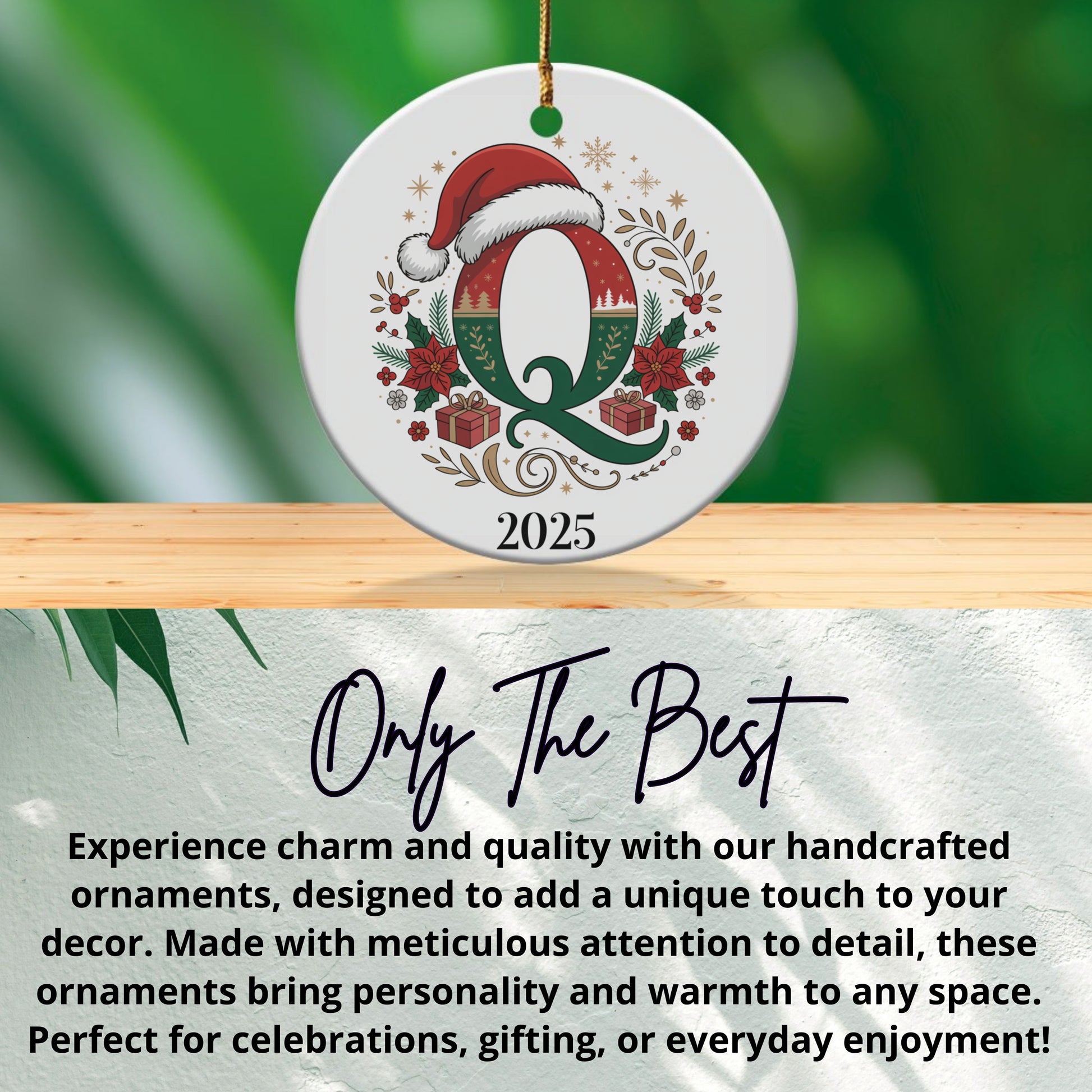 Q 2025 Christmas Ornament Santa Hat Holiday product