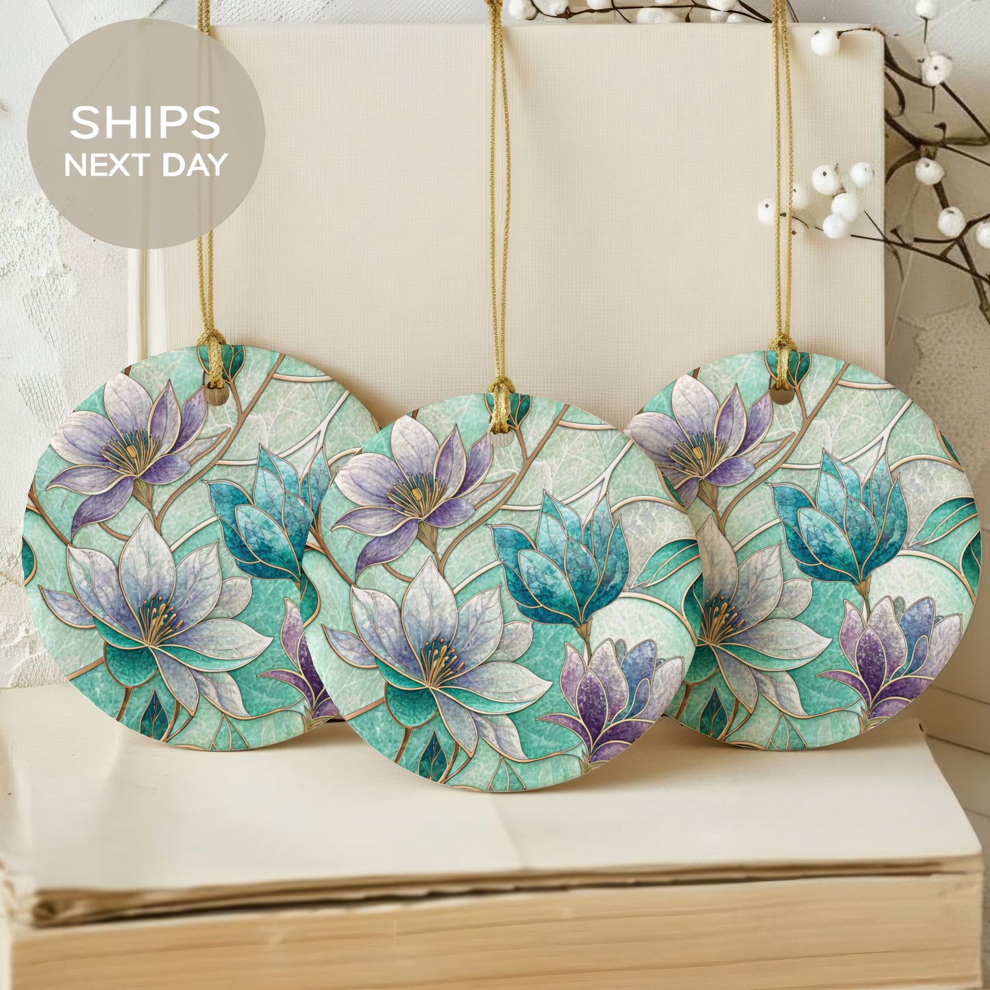 Elegant Floral Design Ornament With Next Day Shipping