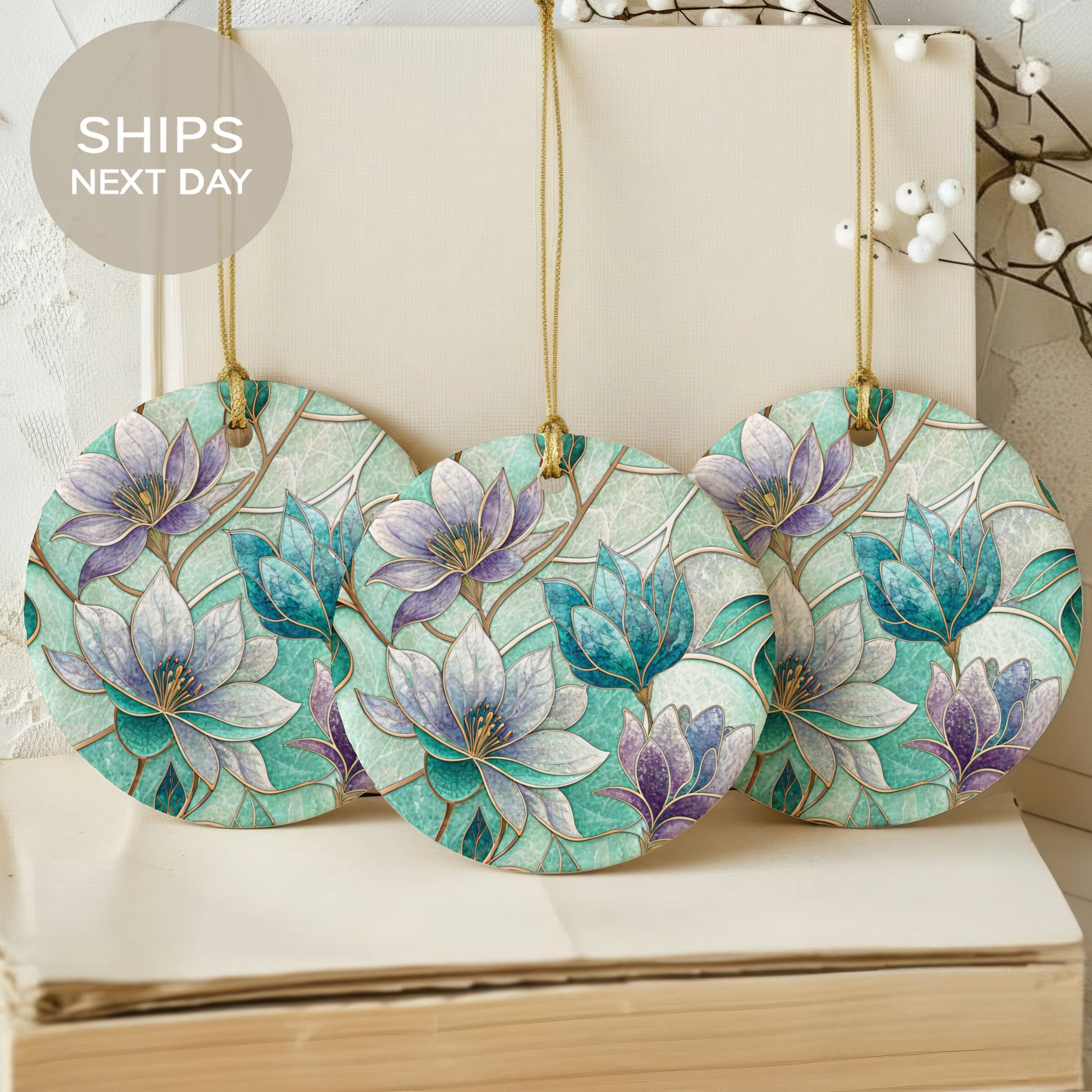 Elegant Floral Design Ornament With Next Day Shipping