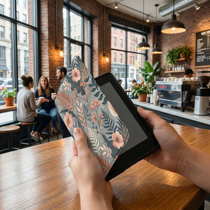 Floral Patterned Tablet Case Perfect for Cafe Settings
