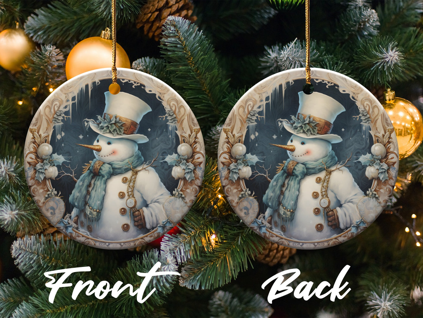 Vintage Snowman Christmas Tree Ornament product type