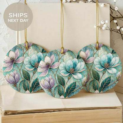 Beautiful Floral Patterned Round Hanging Ornament Set