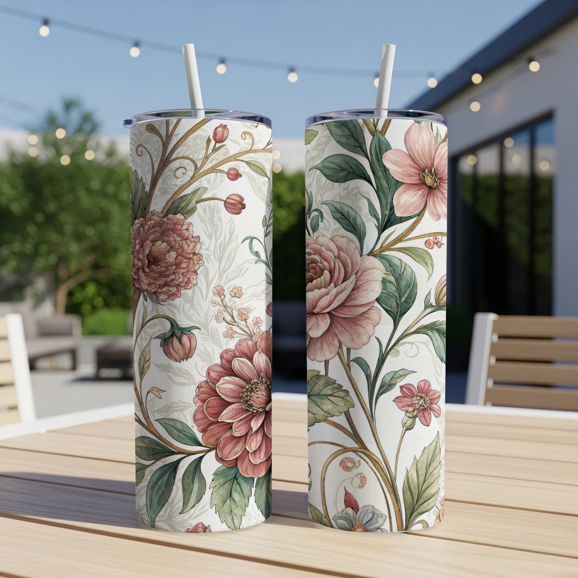 Floral Artwork Illustration for 20 oz Skinny Tumbler - Walk Greener