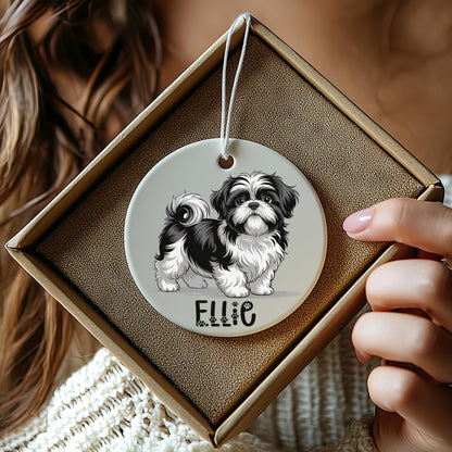 Personalized Dog Ornament with Cute Shih Tzu Design product