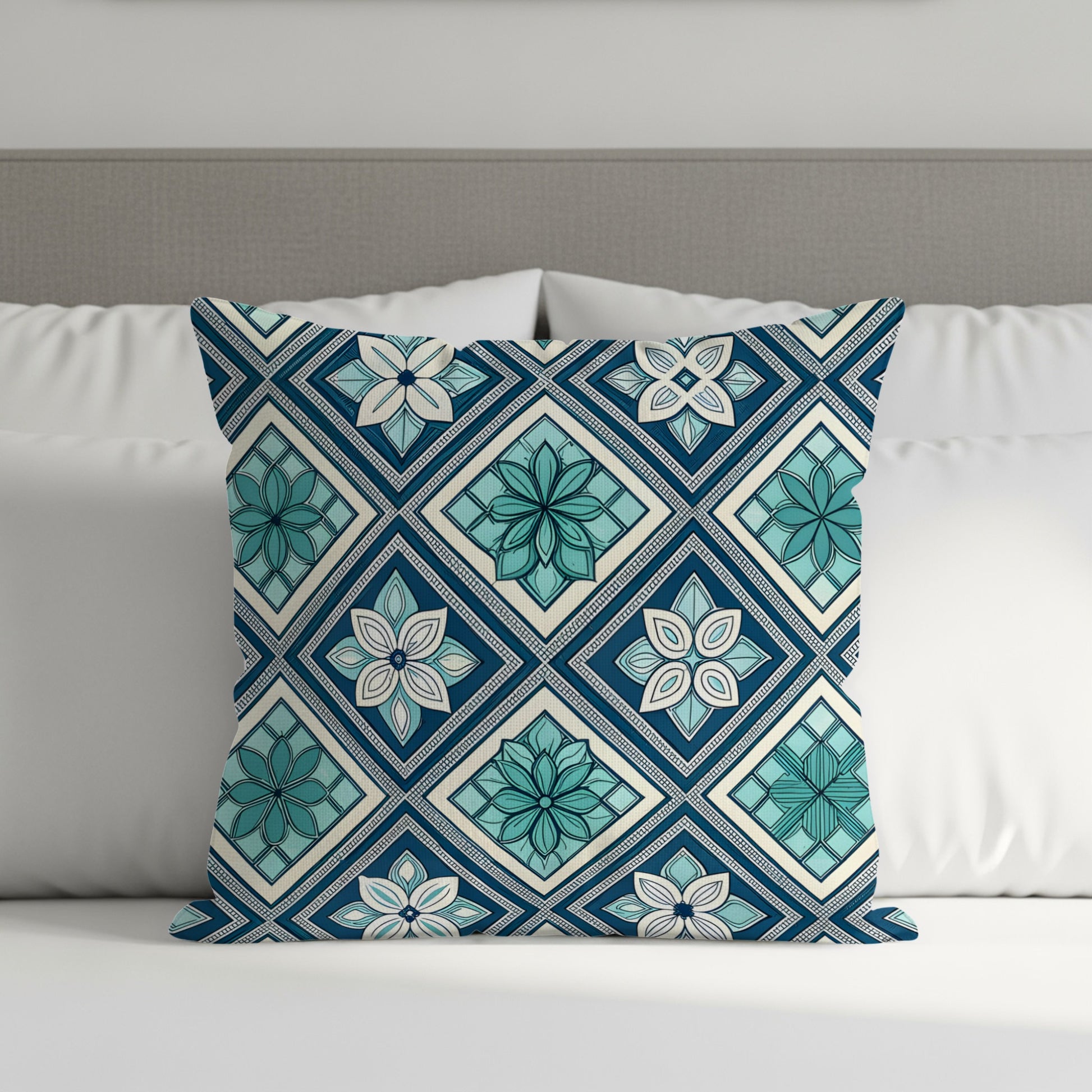 Geometric Floral Pattern Decorative Cushion Product