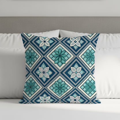 Geometric Floral Pattern Decorative Cushion Product