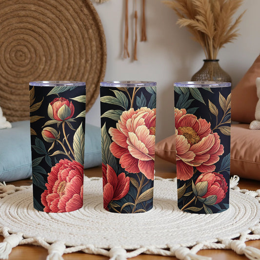 Exquisite Floral Pattern Tumbler with Elegant Design