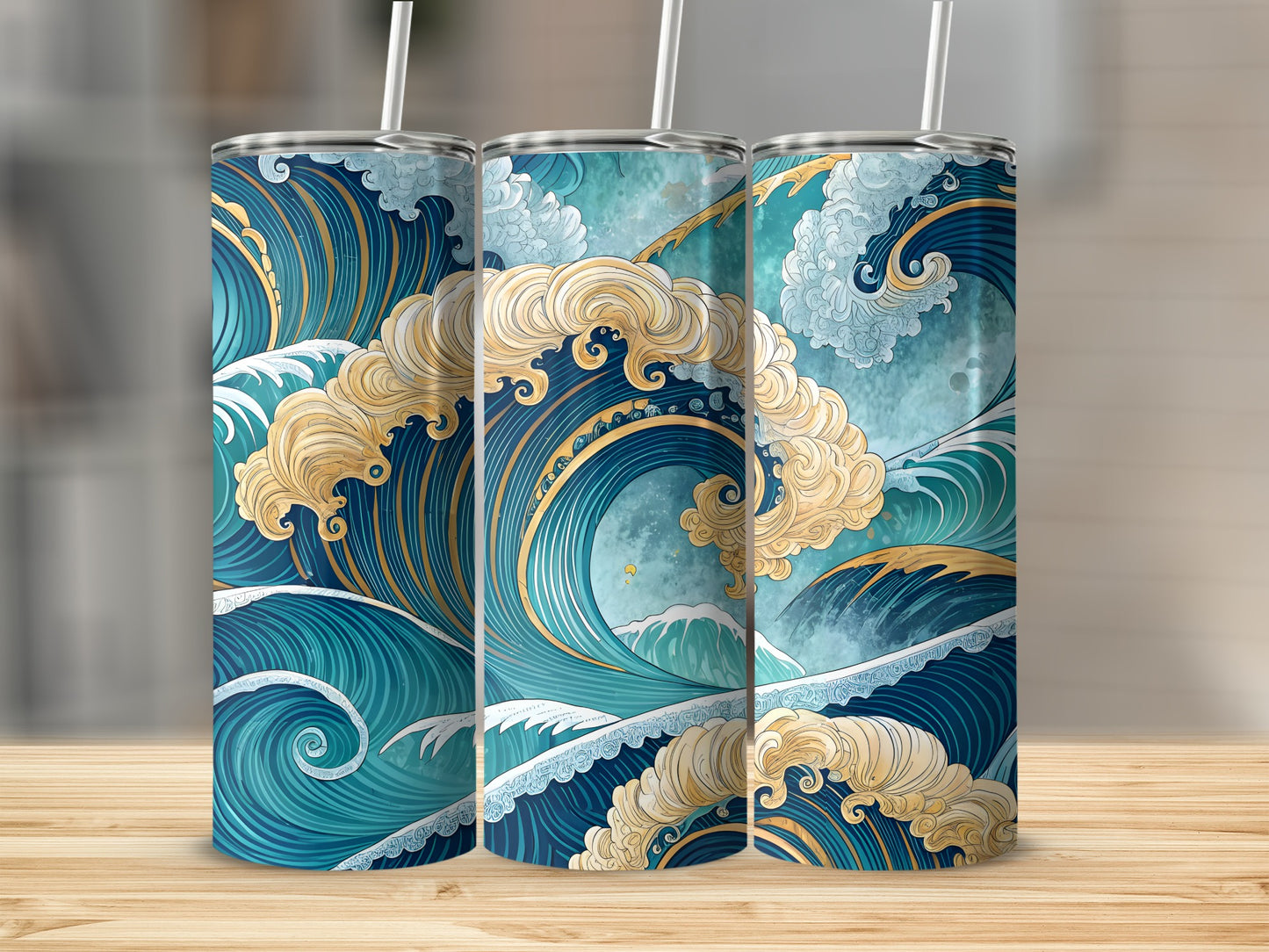 Ocean Wave Art Design Insulated Tumbler Drinkware