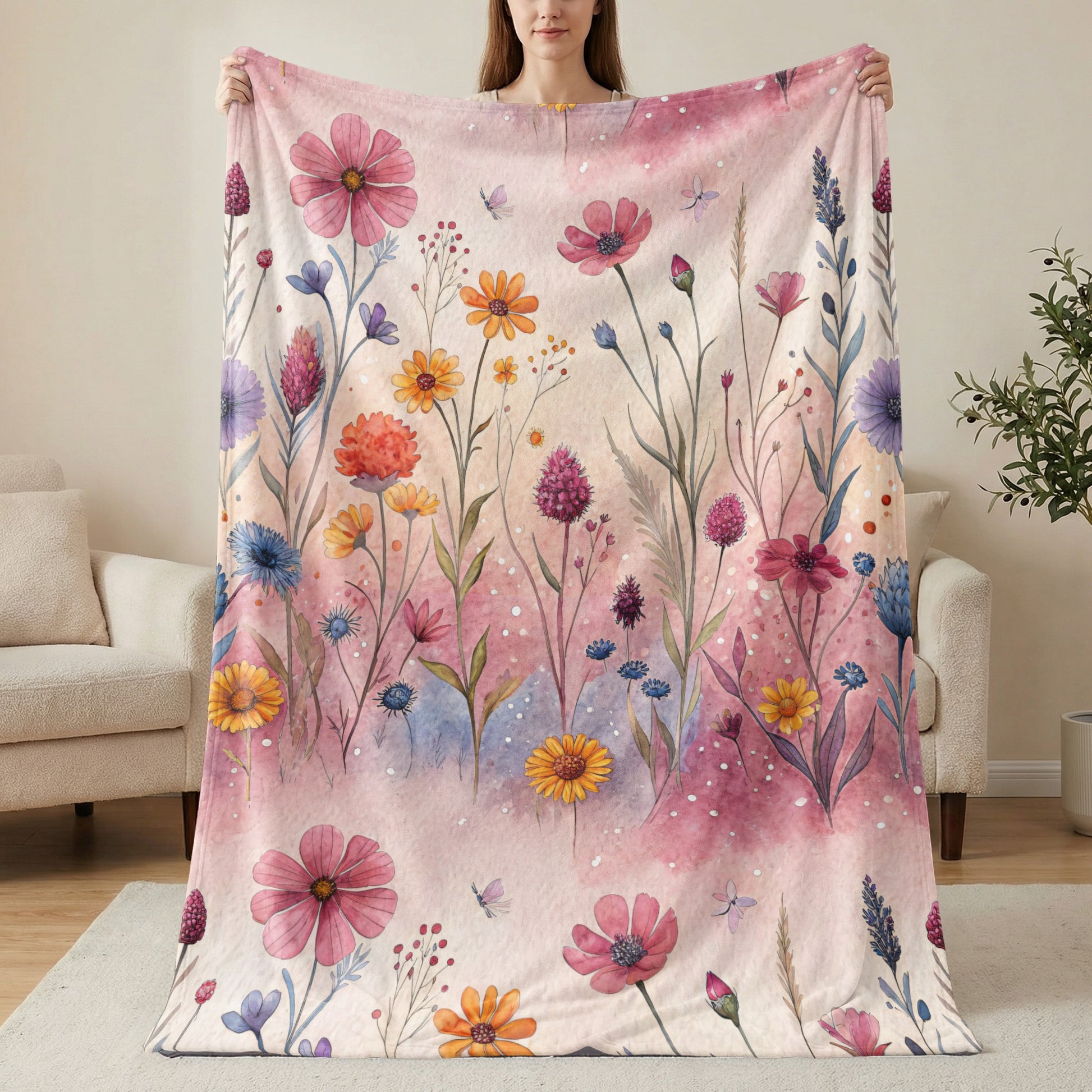 Watercolor Wildflower Meadow Delicate Floral Pattern - Walk Greener