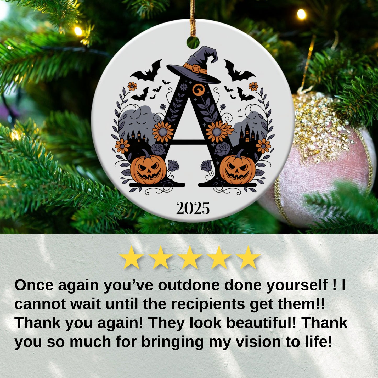Personalized Halloween Witch Hat Ornament product
