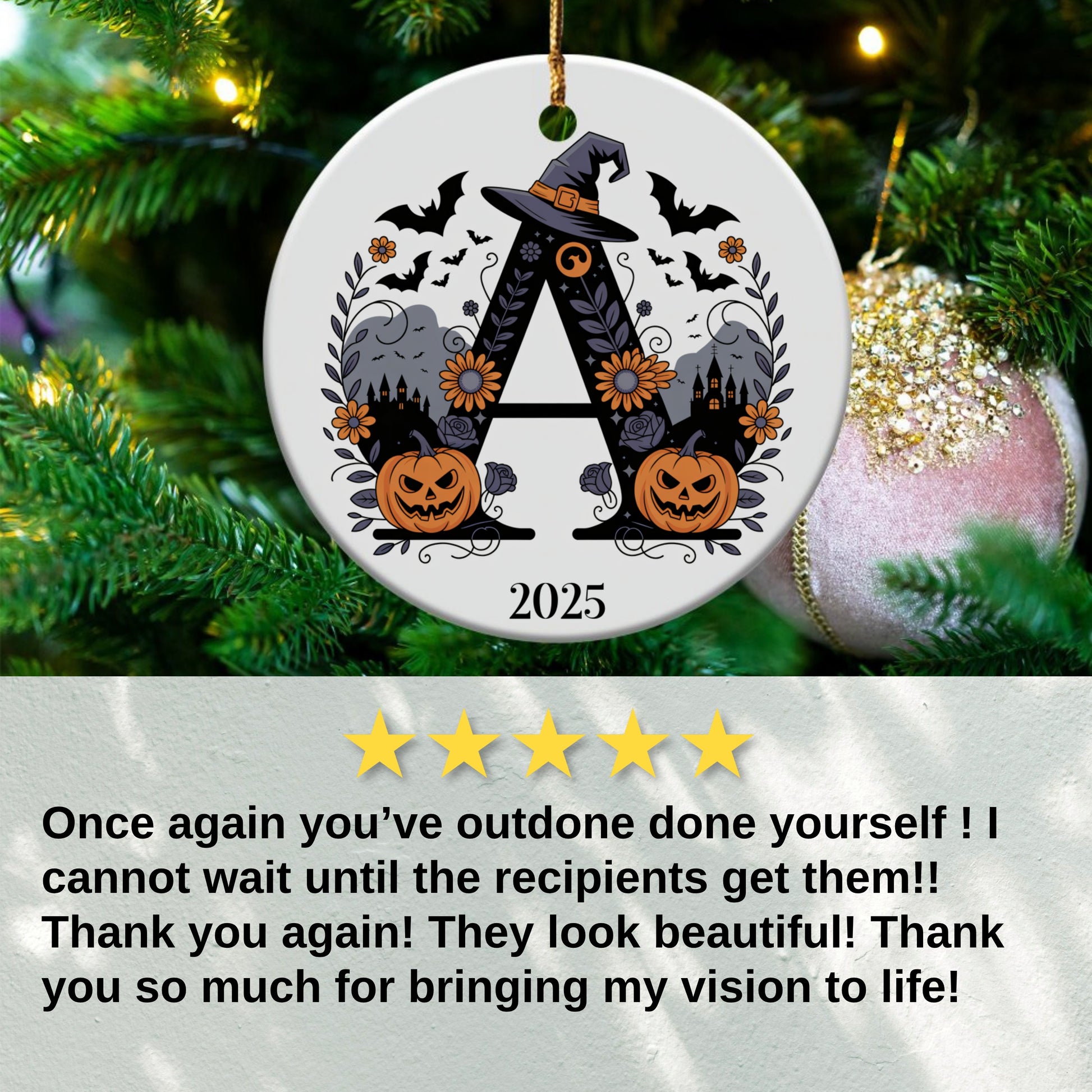 Personalized Halloween Witch Hat Ornament product