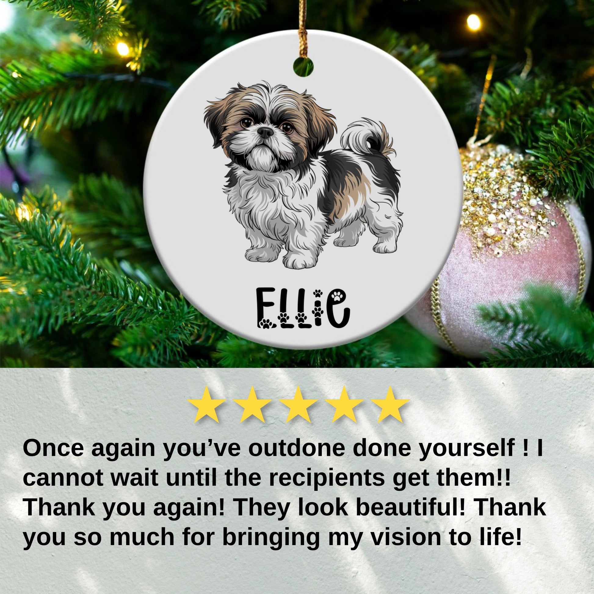 Personalized Dog Christmas Ornament product