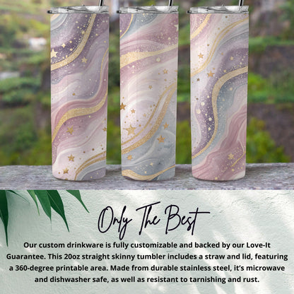 Customizable Starry Night Design Skinny Tumbler Cup