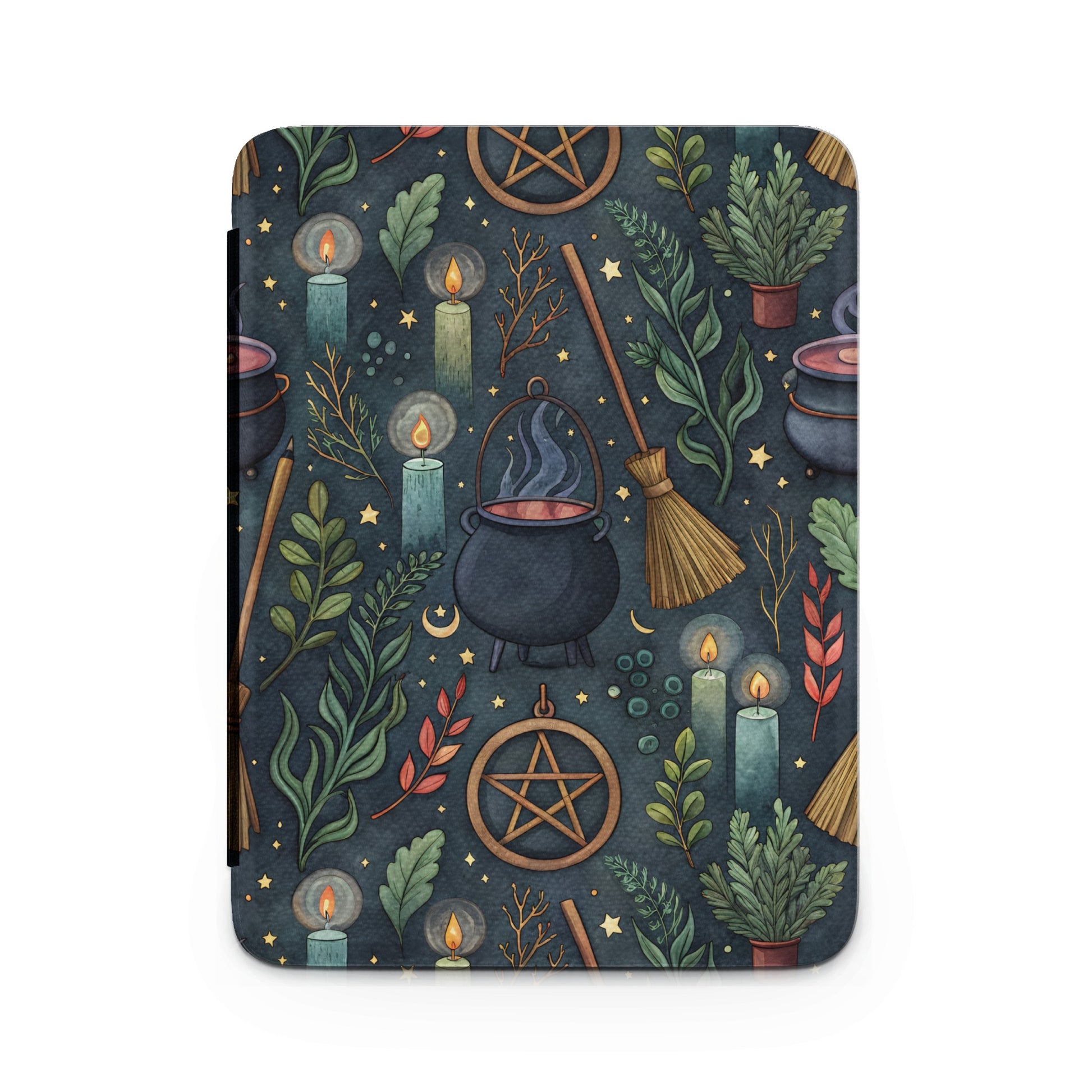 Mystical Pattern with Candles and Plants Notebook