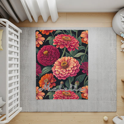 Dark Floral Custom Name with Vibrant Blooms Pattern - Walk Greener