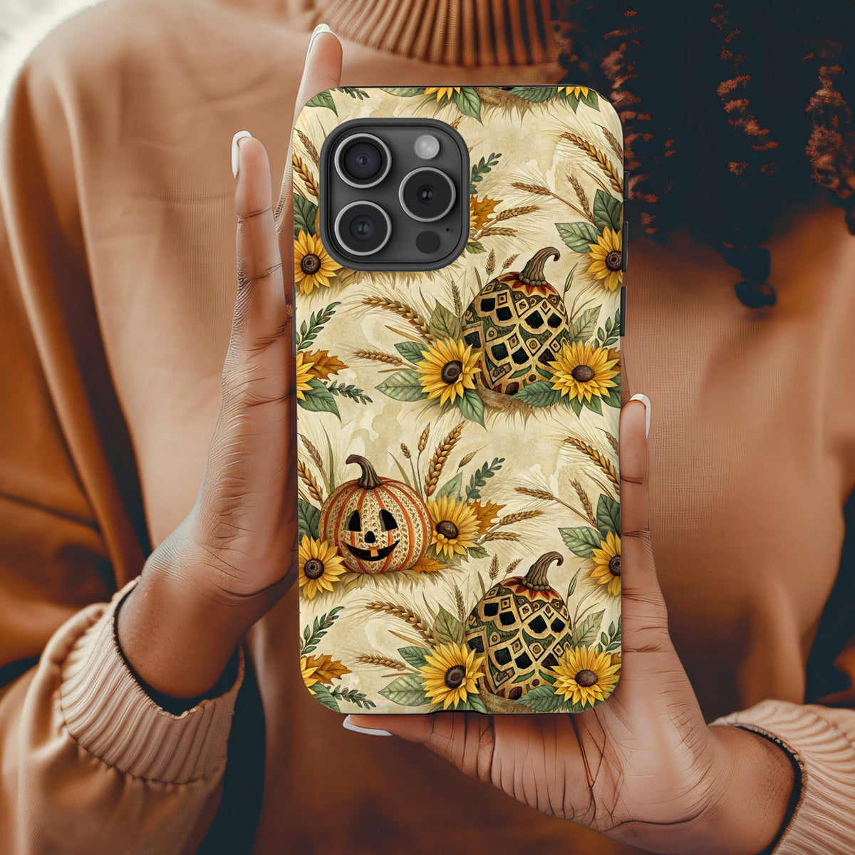 Autumn Floral Pumpkin Design iPhone Case Accessories