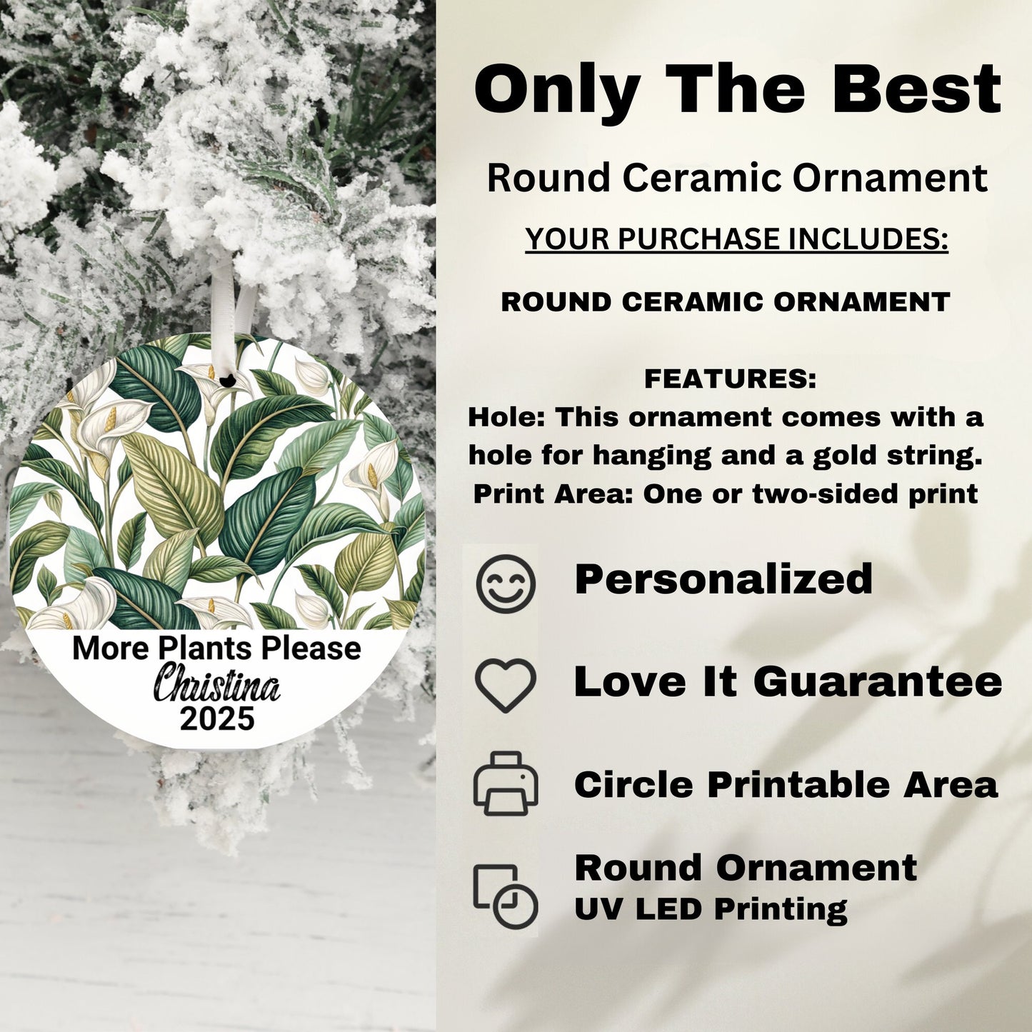 More Plants Please 2025 Round Ceramic Ornament product