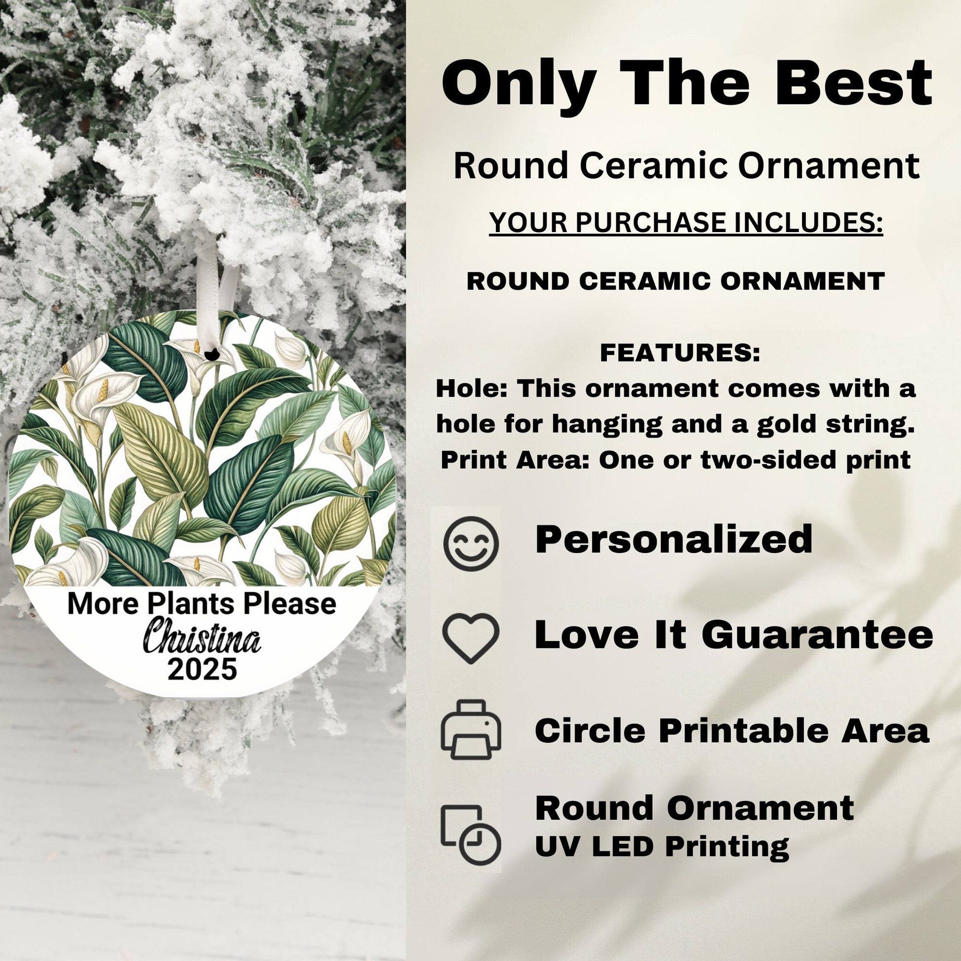 More Plants Please 2025 Round Ceramic Ornament product