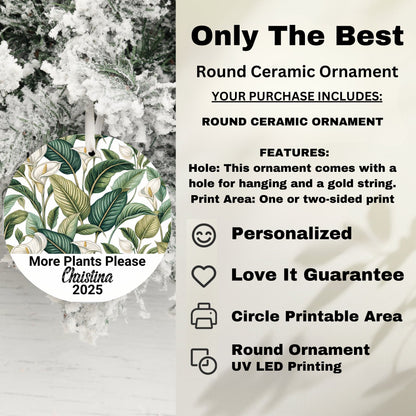More Plants Please 2025 Round Ceramic Ornament product