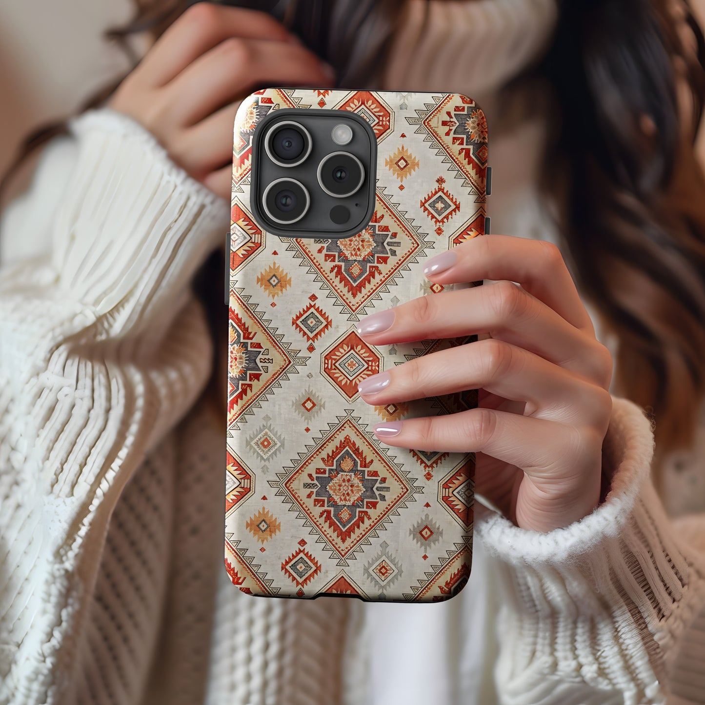 Vintage Geometric Pattern iPhone Case for Stylish Protection
