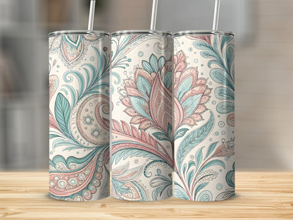 Floral Mandala Design Stainless Steel Insulated Tumbler