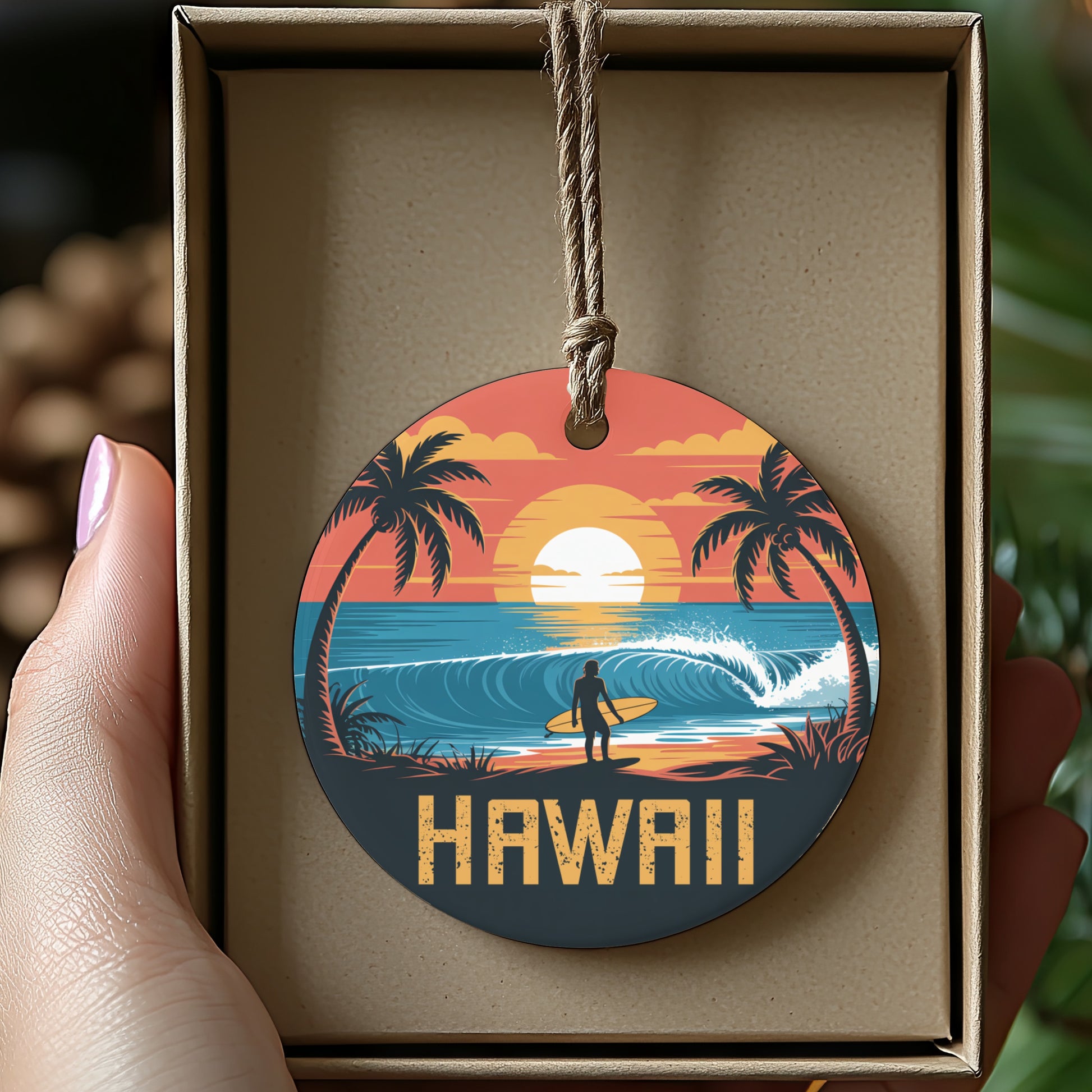 Hawaii Surfer on Ocean Scene Decorative product