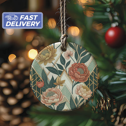Floral Christmas Ornament with Fast Delivery Option