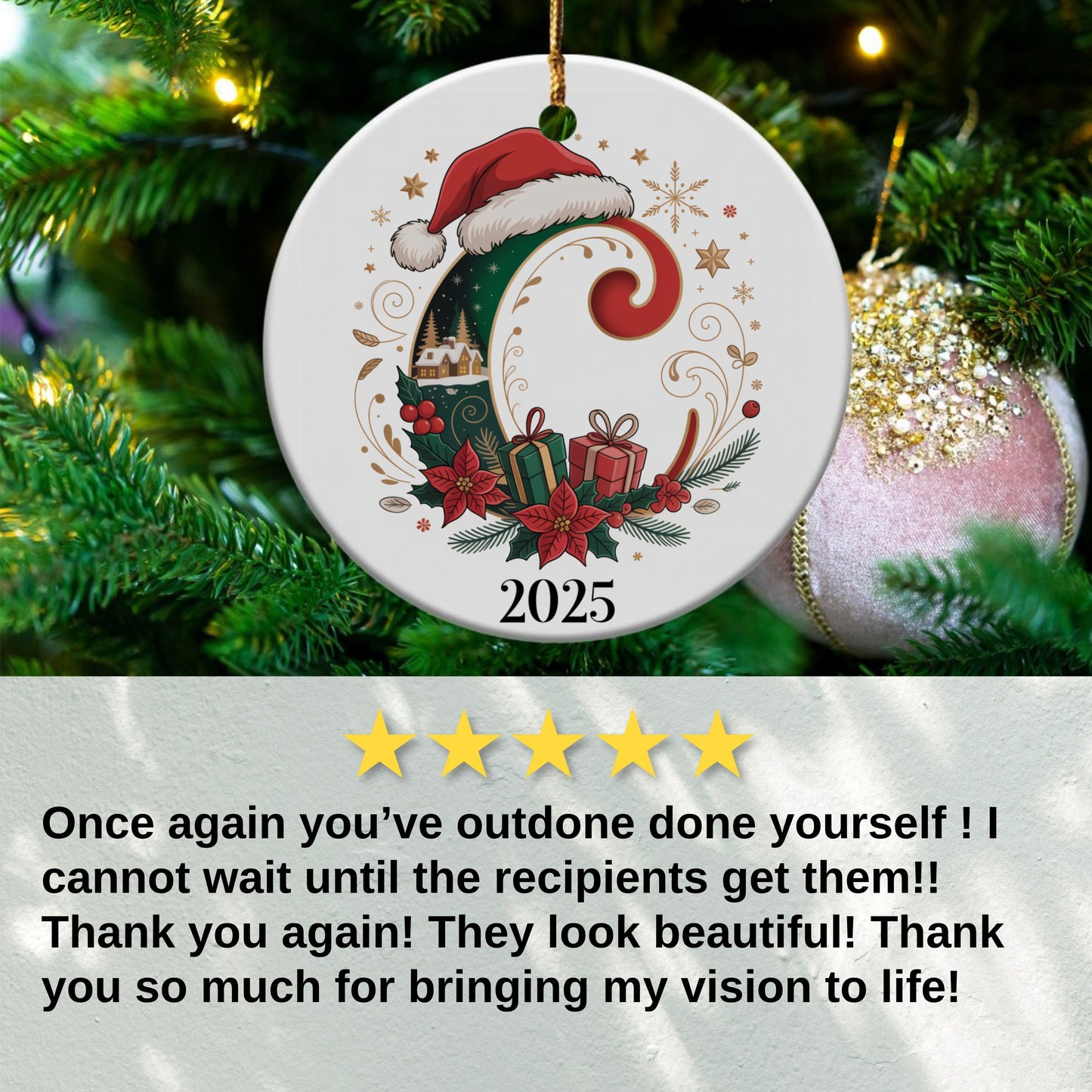 Santa Hat Ornament with 2025 Design Christmas product