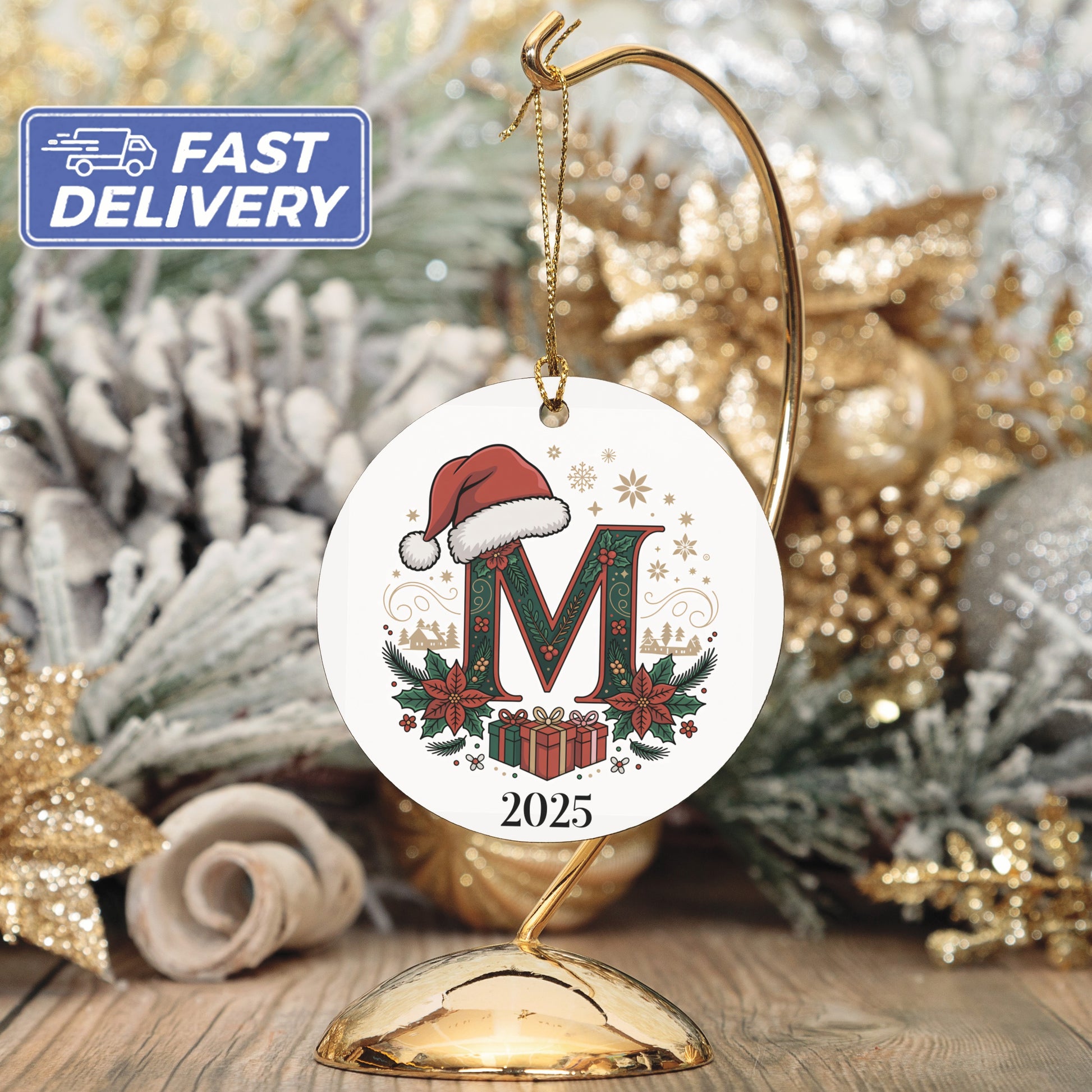 Personalized Christmas Ornament with Monogram 2025 product type