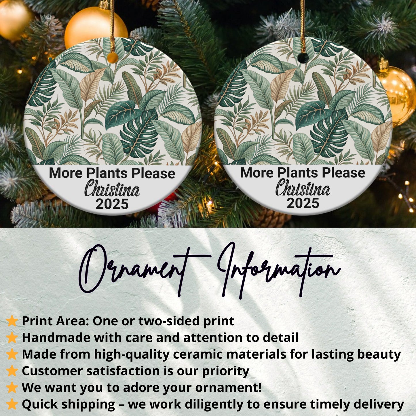 More Plants Please Personalized Ornament product