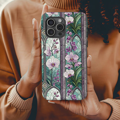 Stained Glass Orchid Design Case for Phones Stylish Cover