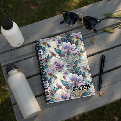 Custom Floral Design Spiral Bound Notebook
