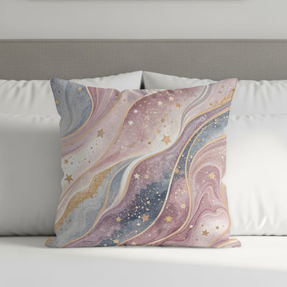 Cosmic Pastel Galaxy Stars Decorative Throw Pillow