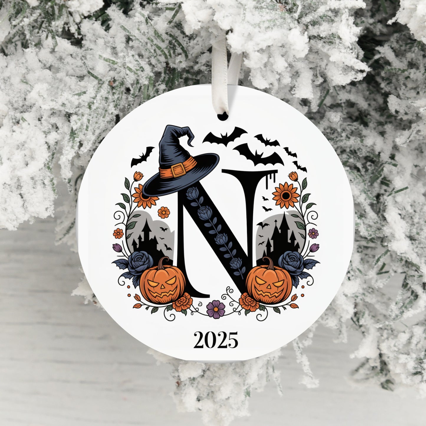 Personalized Halloween Ornament with Initial N product