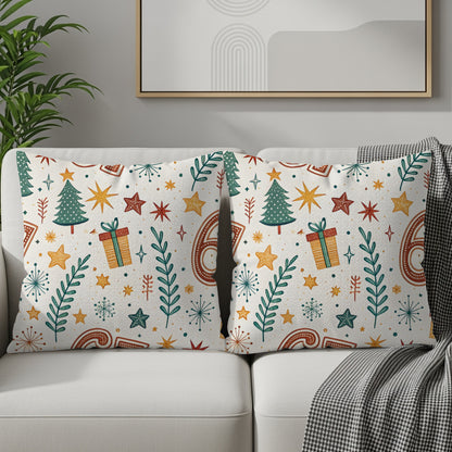 Festive Christmas Holiday Pattern Decorative Pillow