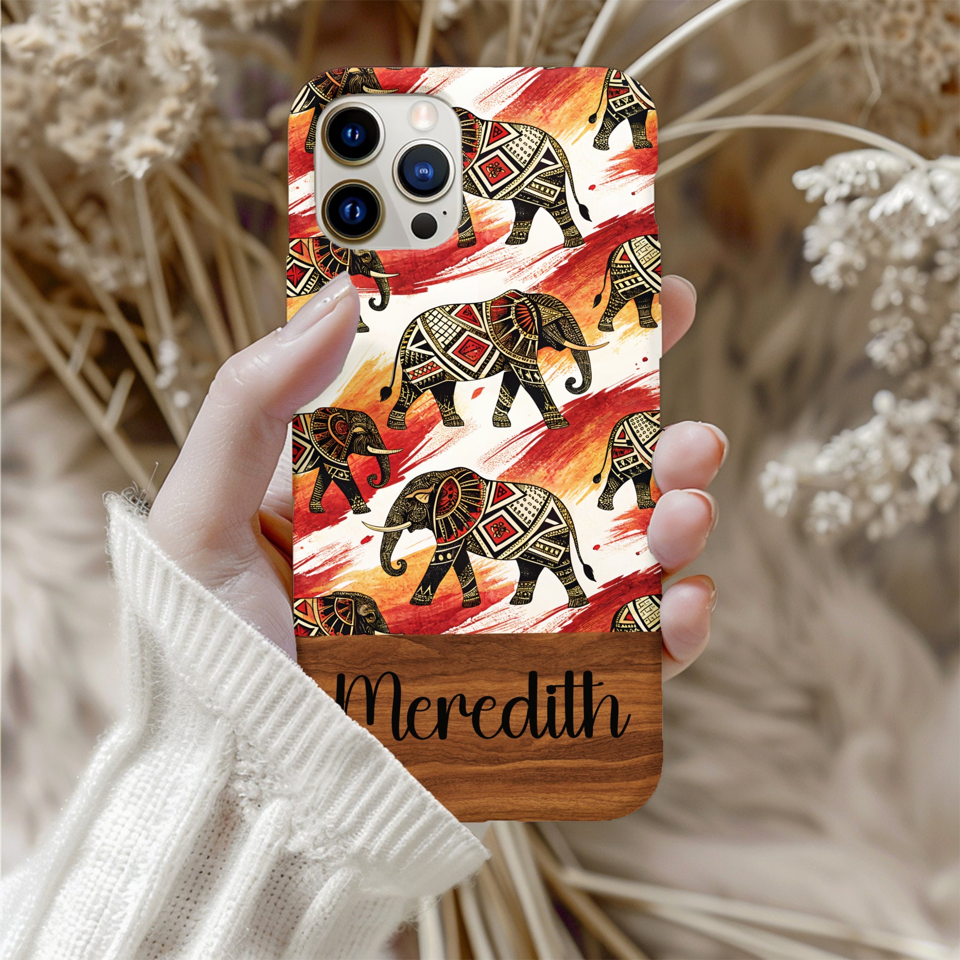 Tribal Elephant Graphic Design for Custom Phone Case - Walk Greener