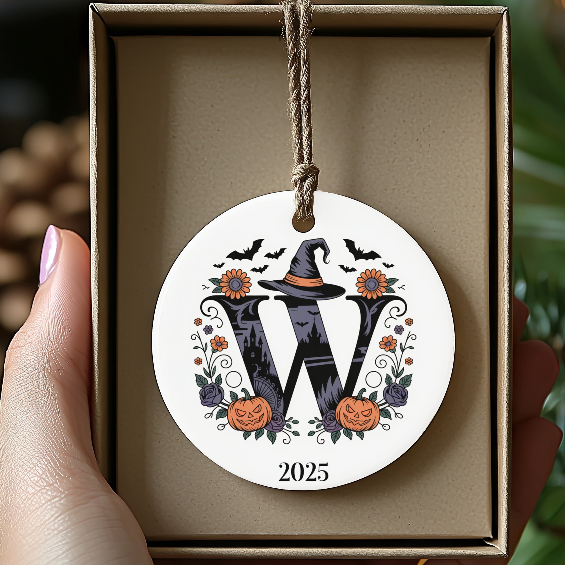 Halloween Witch Initials Customizable Ornament product