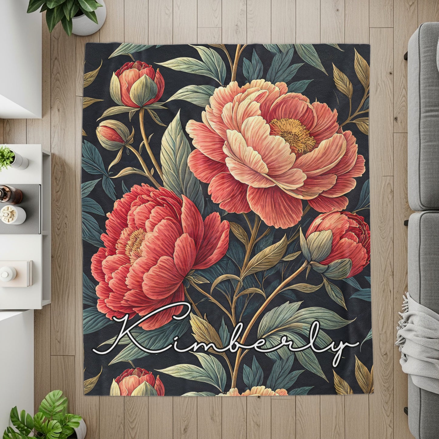 Custom Name Beautiful Flowers With Dark Background - Walk Greener