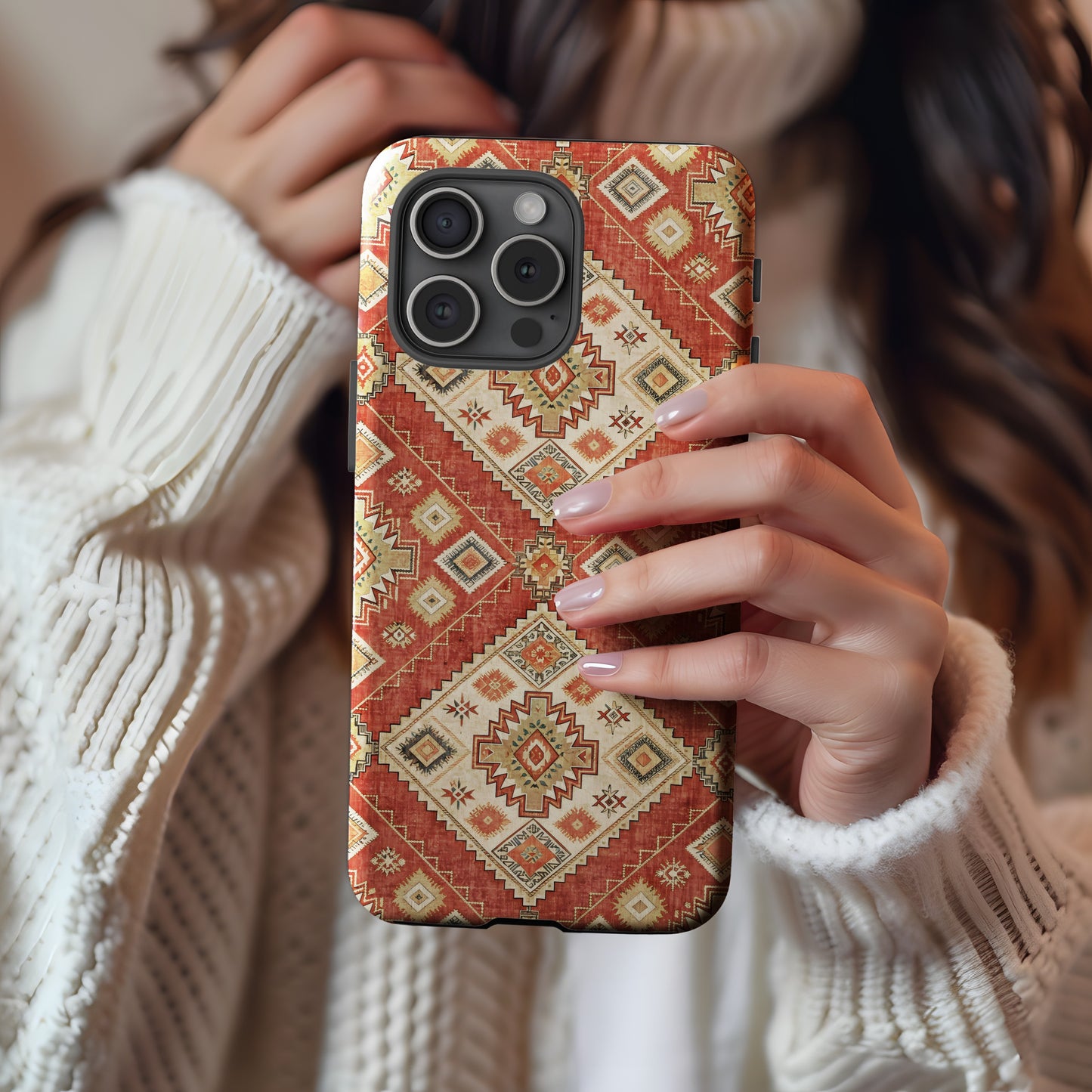 Vintage Geometric Pattern Phone Case for Trendy Styles