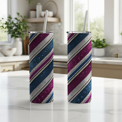 Colorful Diagonal Striped Insulated Tumbler Product