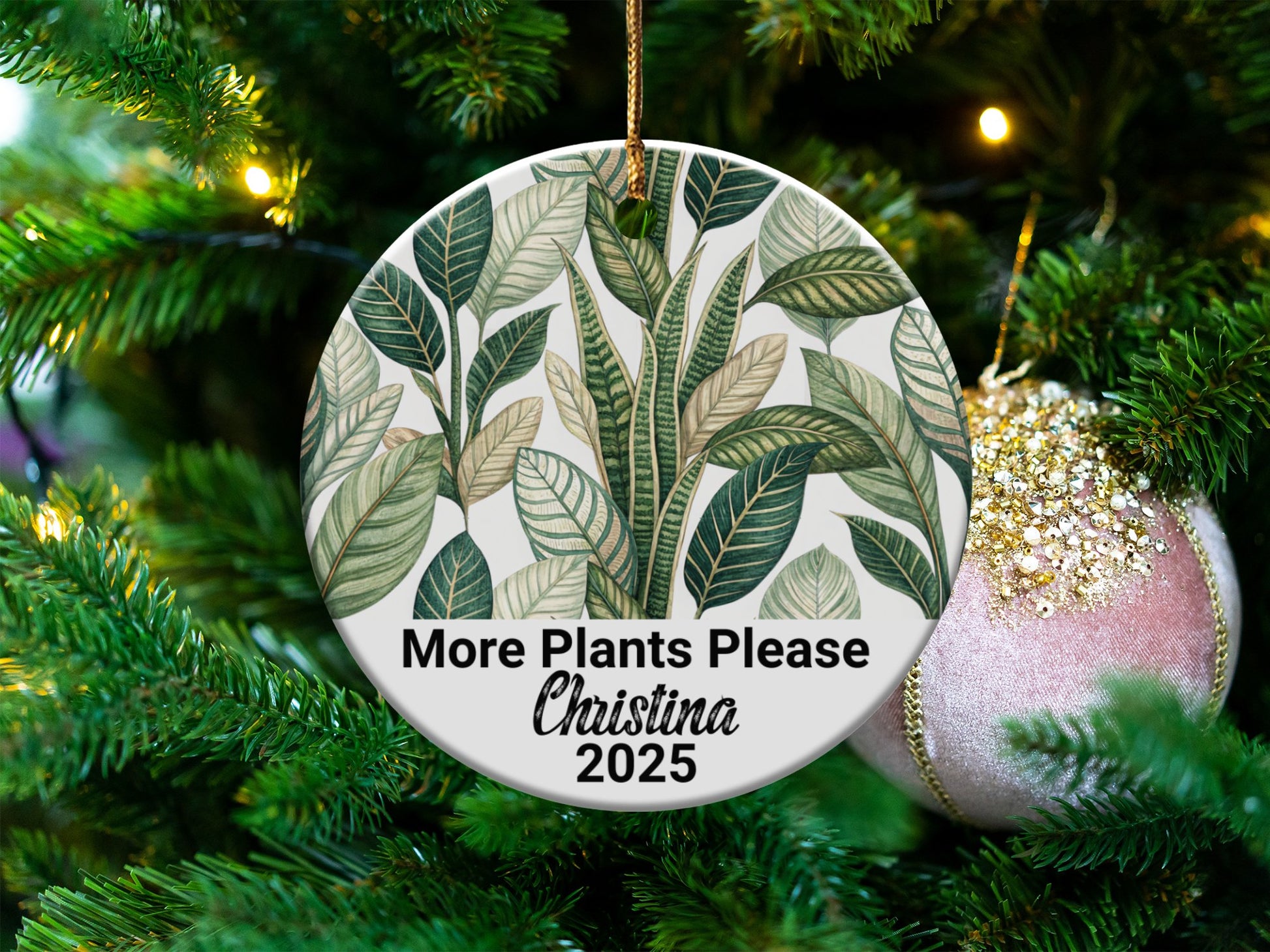 Personalized More Plants Please Christmas Ornament product