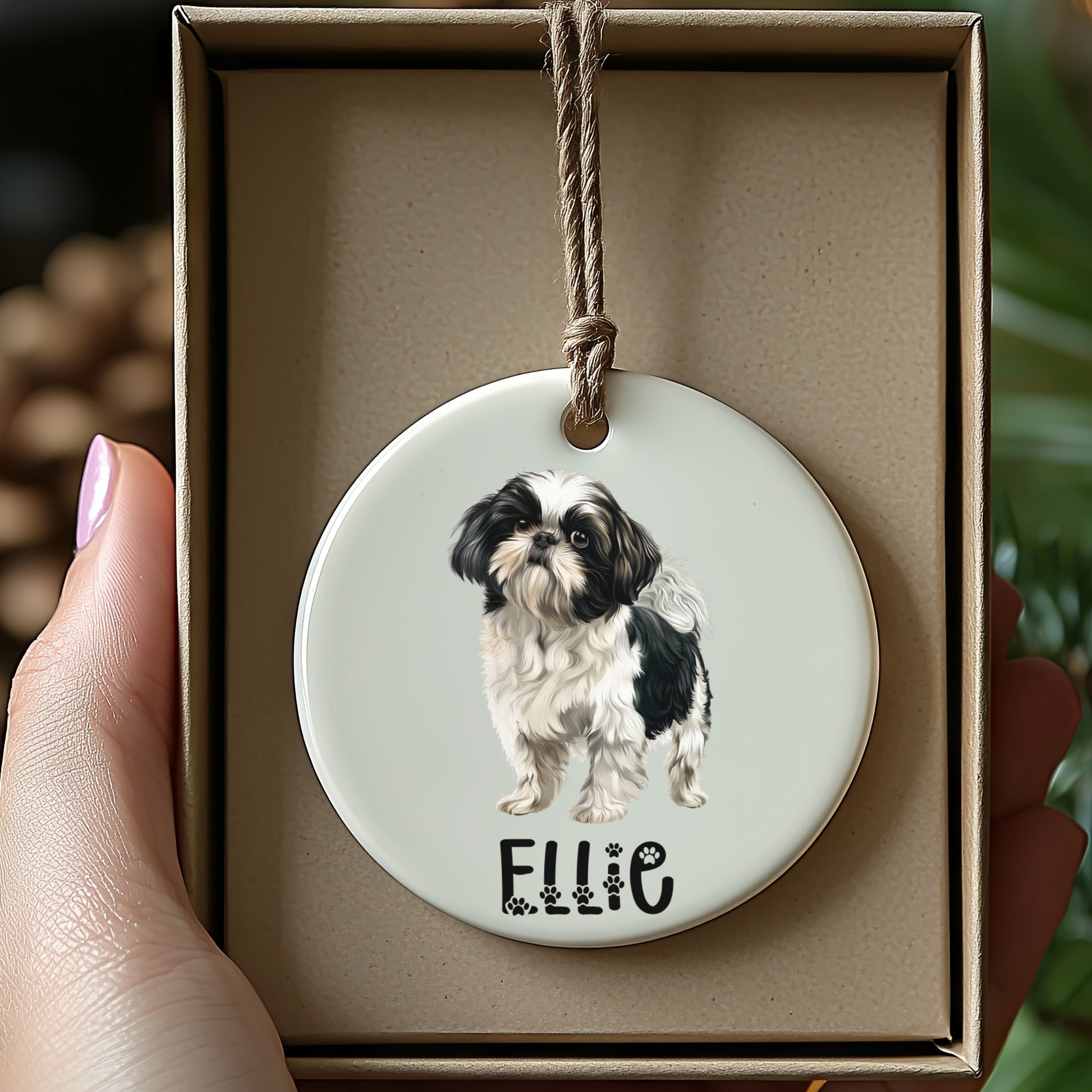 Personalized Dog Ornament with Cute Pet Illustration product