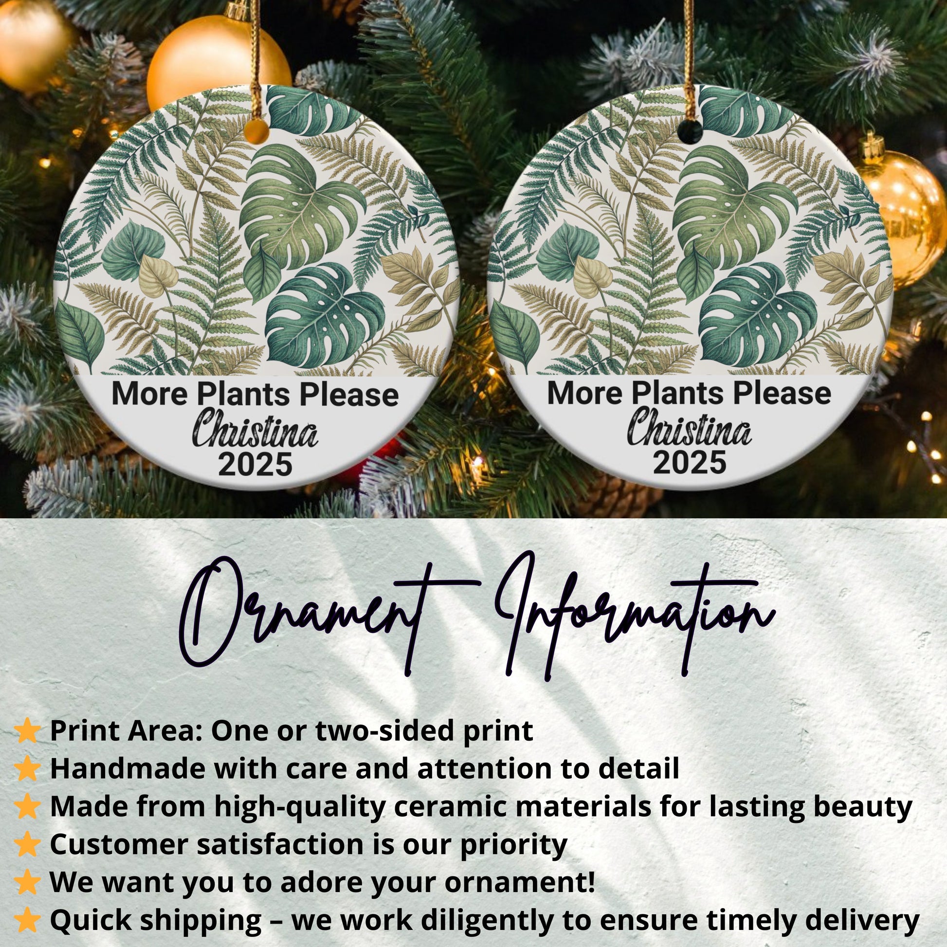 Personalized More Plants Please Ornament product
