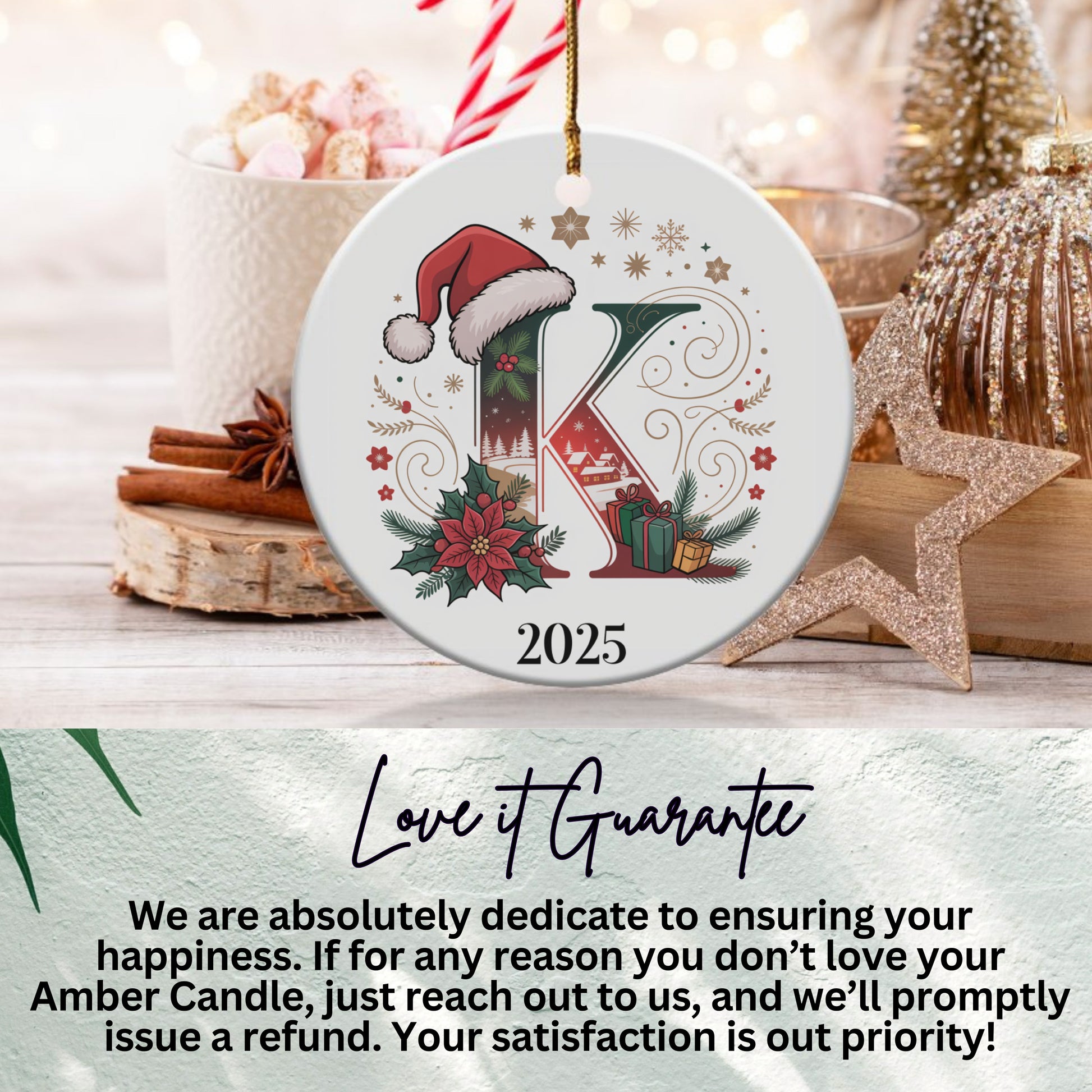 Personalized Christmas Initial Ornament 2025 product type