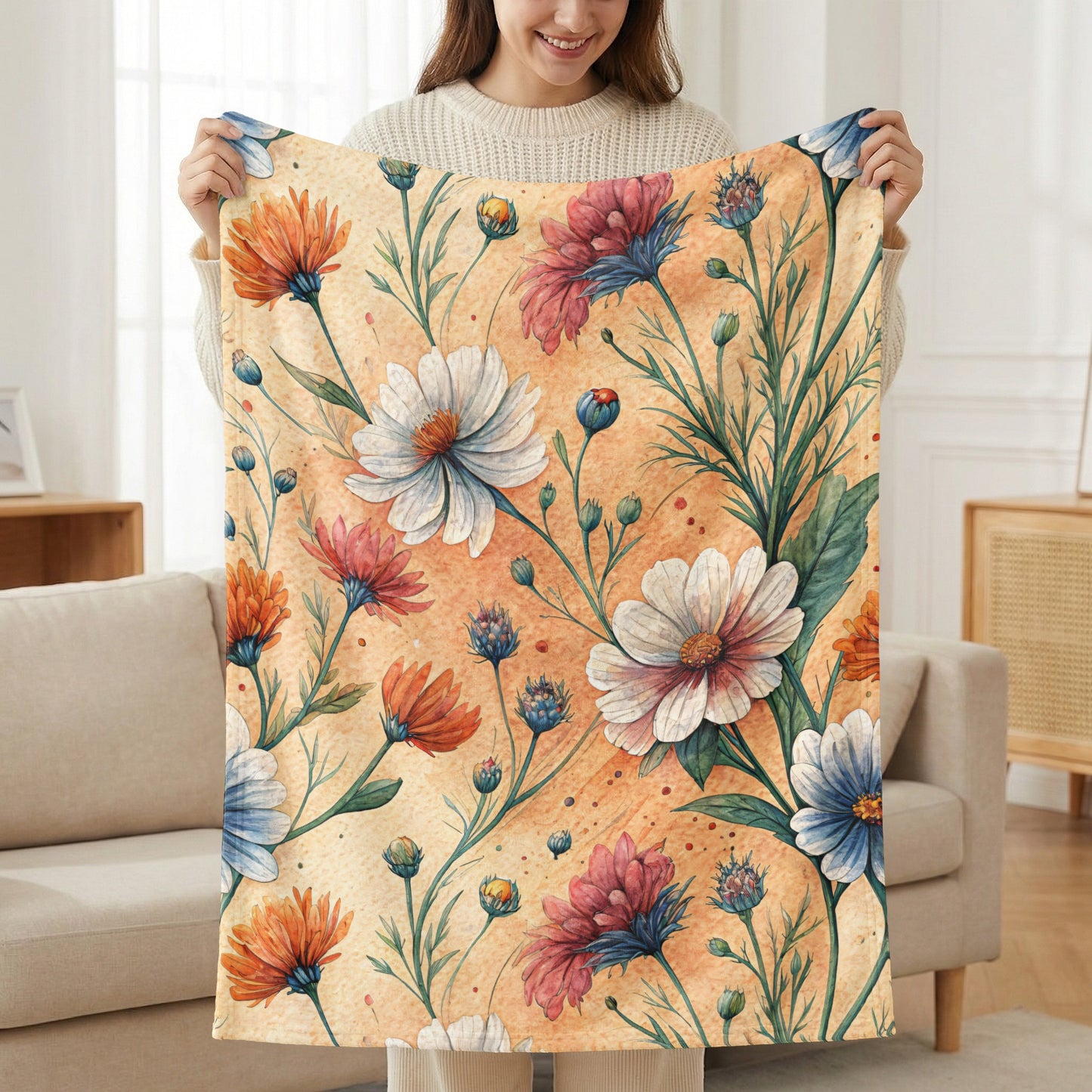 Watercolor Floral Delight Seamless Springtime Pattern - Walk Greener