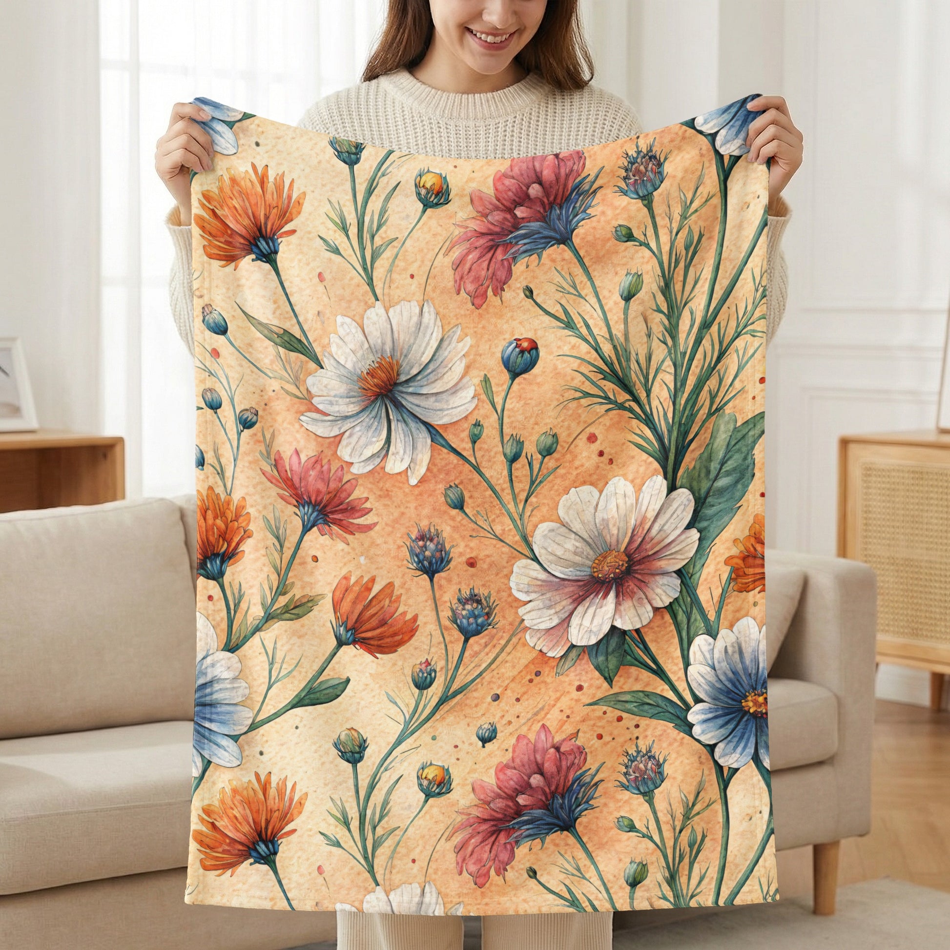 Watercolor Floral Delight Seamless Springtime Pattern - Walk Greener