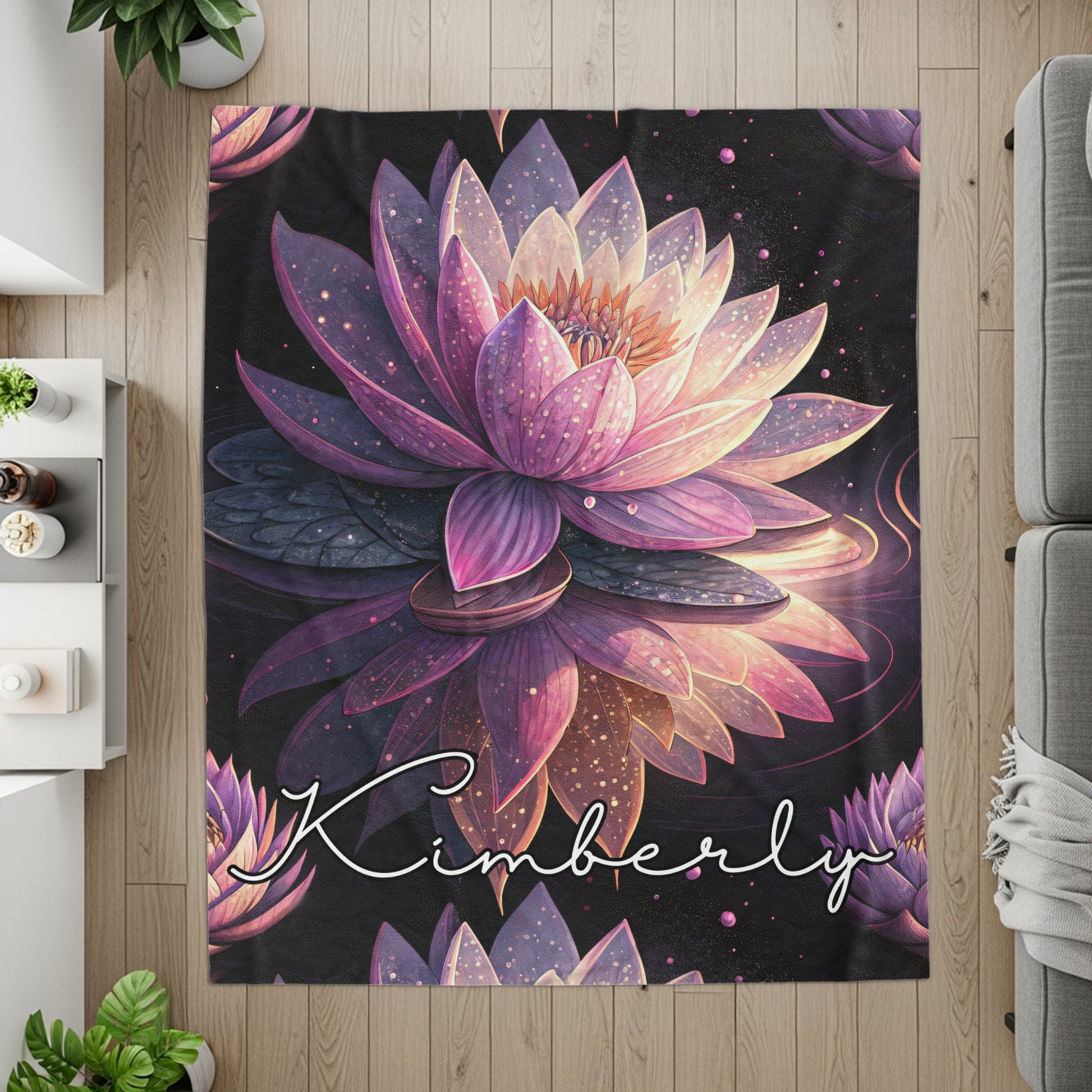 Personalized Lotus Flower Graphic Custom Name Creation - Walk Greener